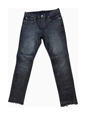 Purple Brand P001 Skinny Jeans Dark Indigo Silver Metallic Dot Print Men's 36
